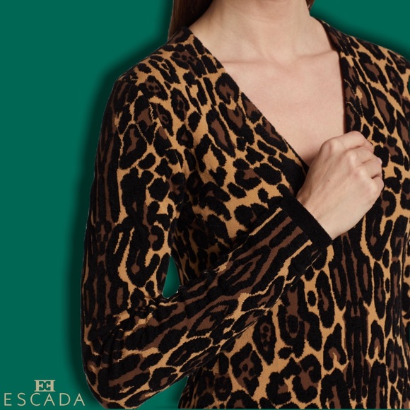 ESCADA **NWT** Delotta Cheetah Print Midi Dress In Fantasy - Picture 7 of 11